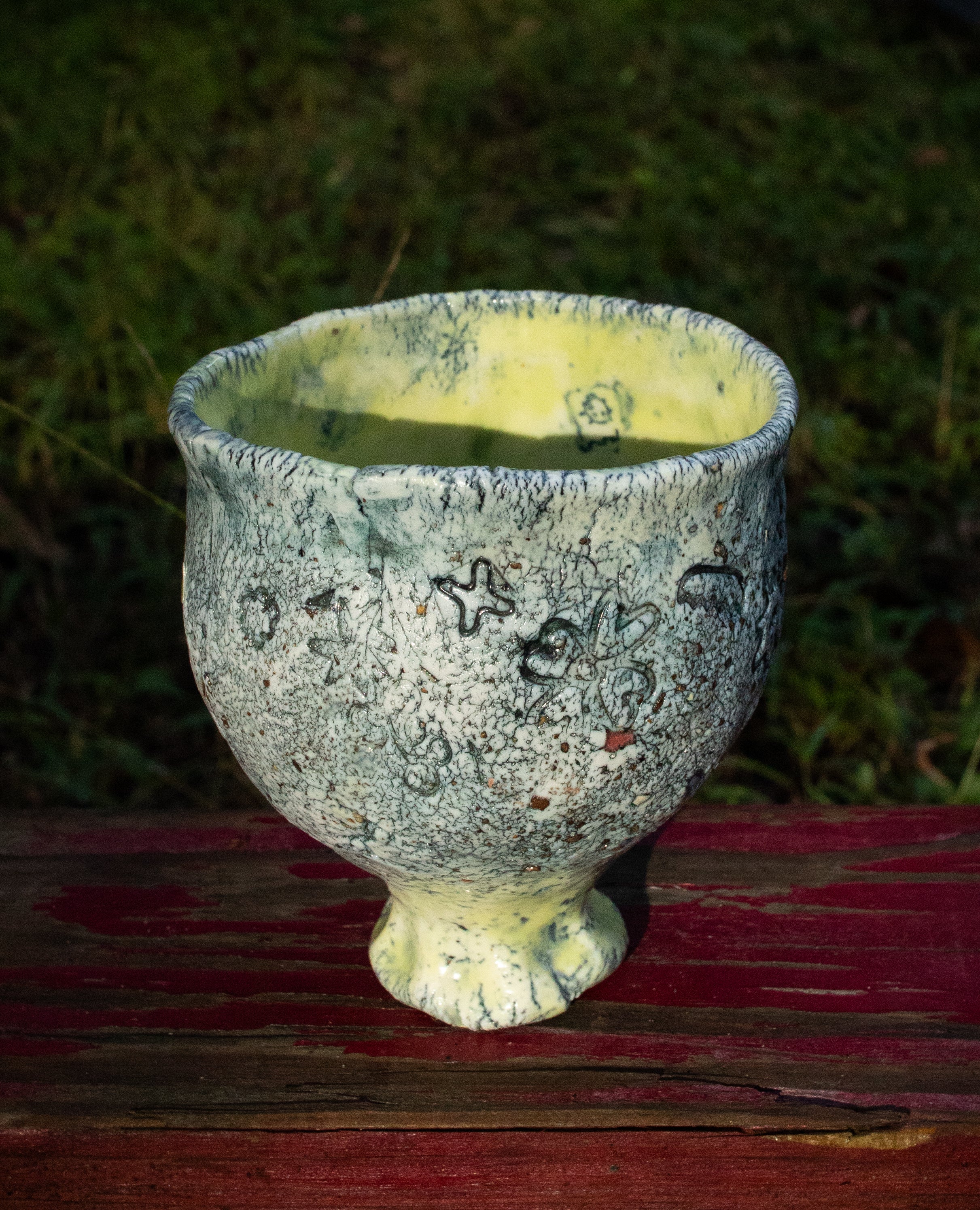 Porcelain Wine Cup with Confetti Sherds