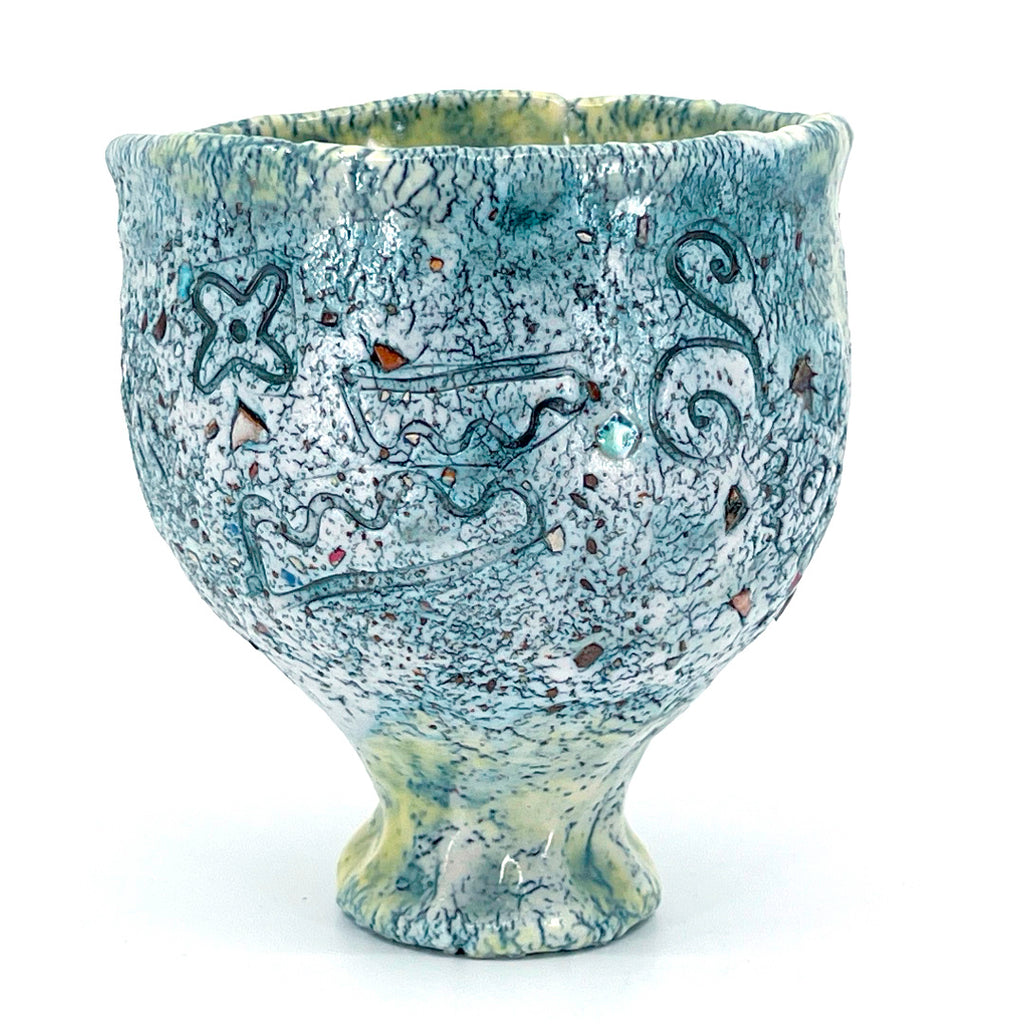 Porcelain Wine Cup with Confetti Sherds